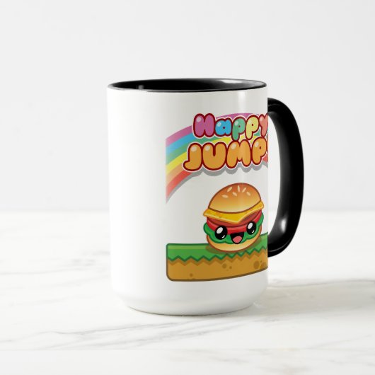 Happy Jump Burger Title Style マグカップ (正面右)
