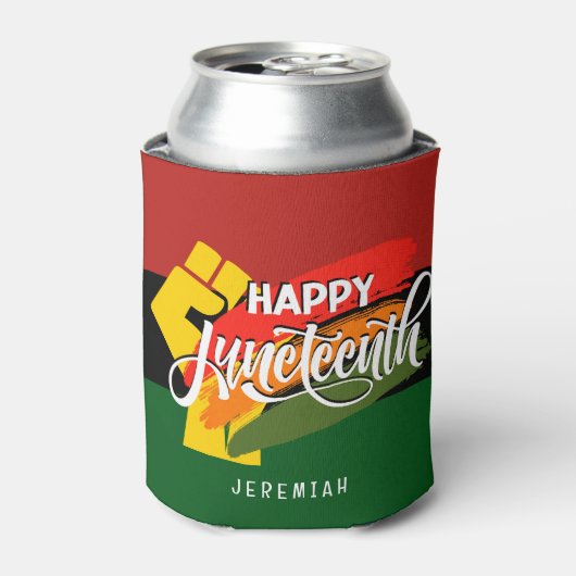 HAPPY JUNETEENTH パンアフリカン 缶クーラー (缶正面)