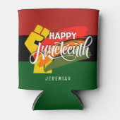 HAPPY JUNETEENTH パンアフリカン 缶クーラー (正面)