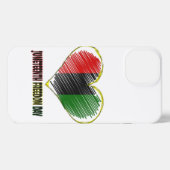 happy juneteenth african flag heart iPhoneケース (裏面横)