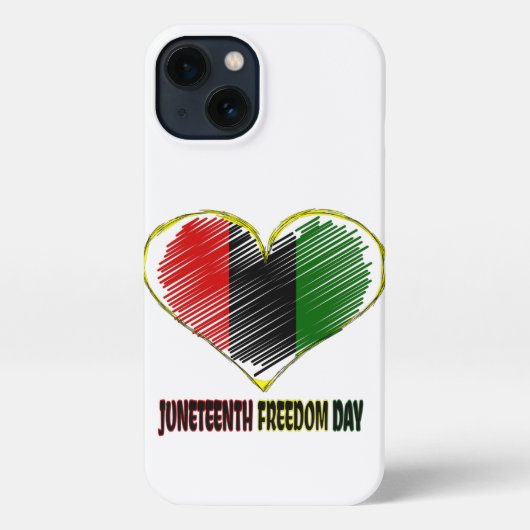happy juneteenth african flag heart iPhoneケース (裏面)