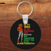 Happy Junetifyは私の独立の日フリーブラック キーホルダー (正面)