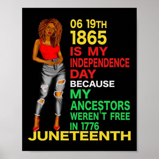 Happy Junetifyは私の独立の日フリーブラック ポスター (正面)