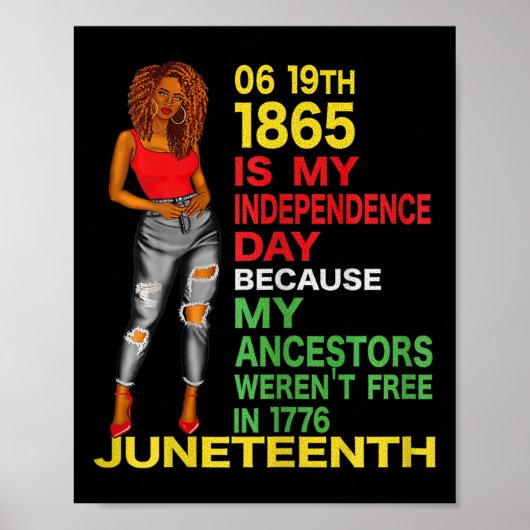 Happy Junetifyは私の独立の日フリーブラック ポスター (正面)