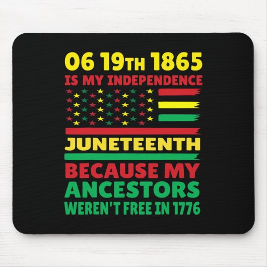 Happy Junetifyは私の独立の日フリーブラック マウスパッド (正面)