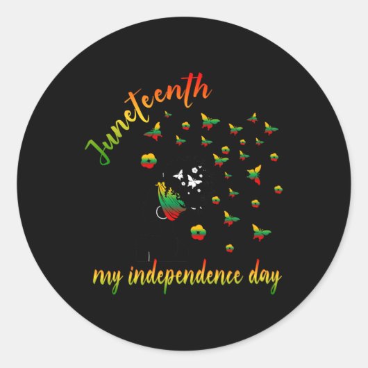 Happy Junetifyは私の独立の日フリーブラック ラウンドシール (正面)