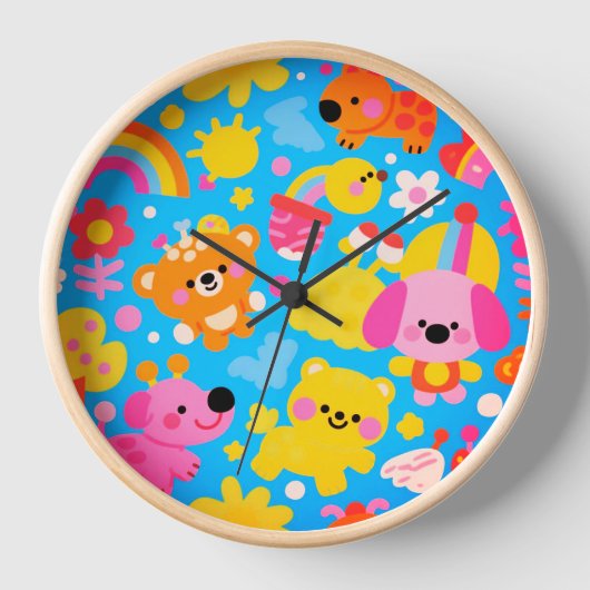 Happy Jungle Wall Clock 壁時計 (正面)