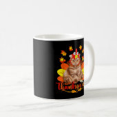 Happy Katsgiving Kansgiving Cats Turkey Pilgrim コーヒーマグカップ (正面右)