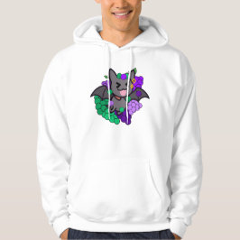 Happy Kawaii Bat with Purple Grapes - 幻想的なFr パーカ