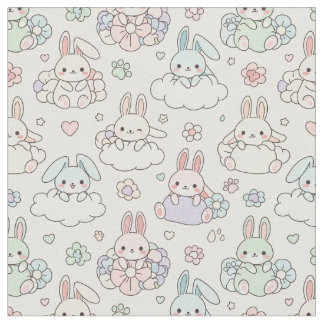 Happy Kawaii Bunny ファブリック