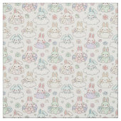 Happy Kawaii Bunny ファブリック (見本)