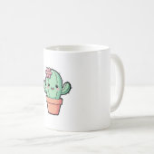 Happy Kawaii Cactus – Cute Illustration コーヒーマグカップ (正面右)