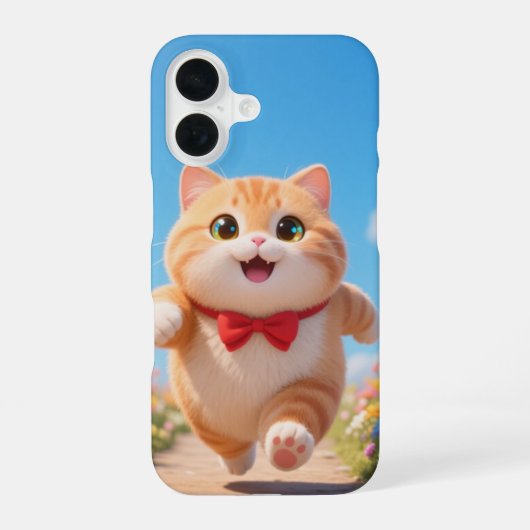 Happy Kawaii Cat Phone Case iPhone 16ケース (裏面)