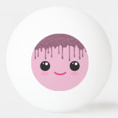 Happy Kawaii Face Faux Glitter Hair Ping Pong Ball 卓球ボール (正面)