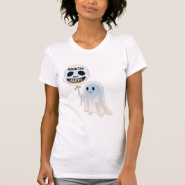 Happy Kawaii Ghost with Skull Balloon Tシャツ