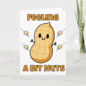Happy Kawaii Peanut Cartoon – Feeling A Bit Nuts カード (正面)