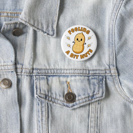 Happy Kawaii Peanut Cartoon – Feeling A Bit Nuts 缶バッジ (インサイチュ)