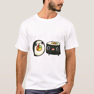 Happy Kawaii Sushi Rolls Tシャツ