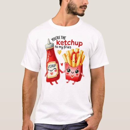 Happy Ketchup and French Fries Pair Tシャツ (正面)