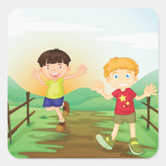 Happy Kidsの遊アウトドア スクエアシール (正面)