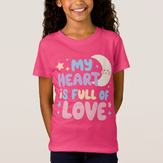Happy Kids Kindness Affirmation Heart Full Love Tシャツ (正面)