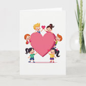 Happy Kids Loving Hearts Card カード (正面)