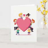 Happy Kids Loving Hearts Card カード (黄色い花)