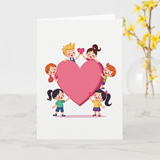 Happy Kids Loving Hearts Card カード (黄色い花)