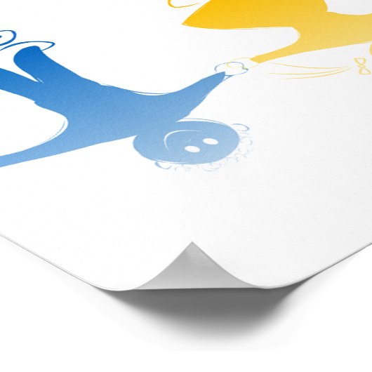 Happy Kids Silhouettes Poster ポスター (角)