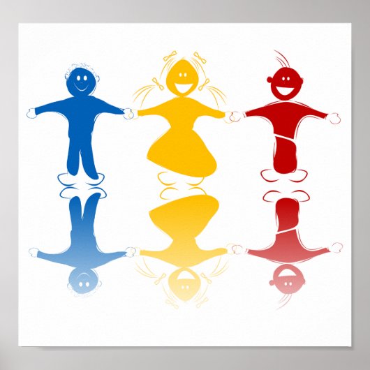 Happy Kids Silhouettes Poster ポスター (正面)