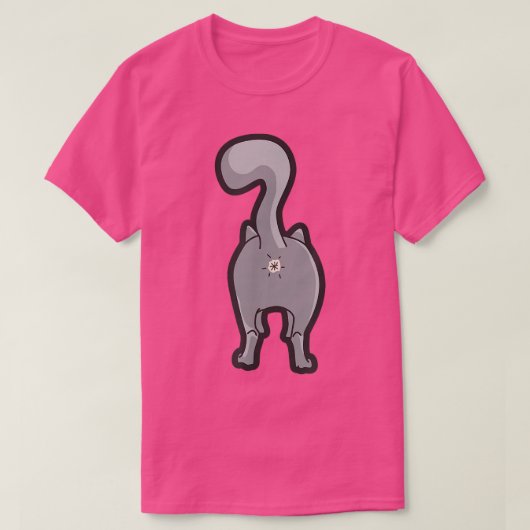 Happy Kitty Cat Butt  Tシャツ (デザイン正面)