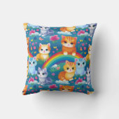 Happy Kitty Cats on Rainbow Clouds クッション (裏面)