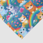 Happy Kitty Cats on Rainbow Clouds 薄葉紙 (詳細)