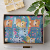 Happy Kitty Cats on Rainbow Clouds 薄葉紙 (ギフト)