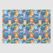 Happy Kitty Cats on Rainbow Clouds 薄葉紙 (正面)