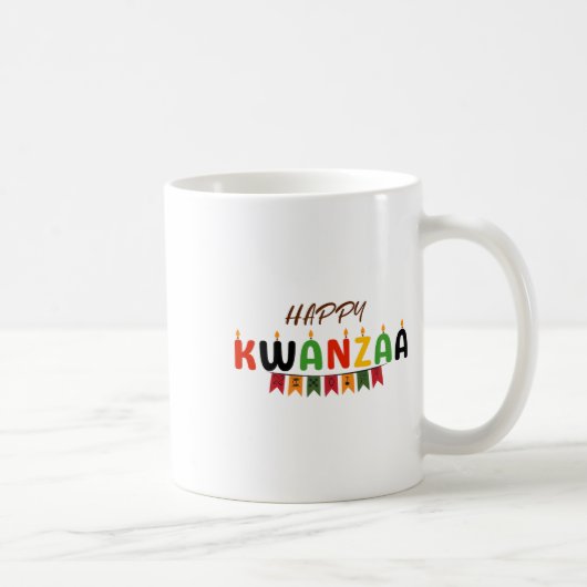 Happy Kwanzaa - 7クワンザティーの原則 コーヒーマグカップ (右)