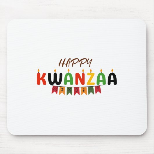 Happy Kwanzaa - 7クワンザティーの原則 マウスパッド (正面)