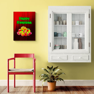 Happy Kwanzaa First Fruits メタルプリント