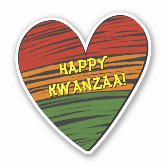 Happy Kwanzaa Junechothあなたのテキストハートシール シール (正面)