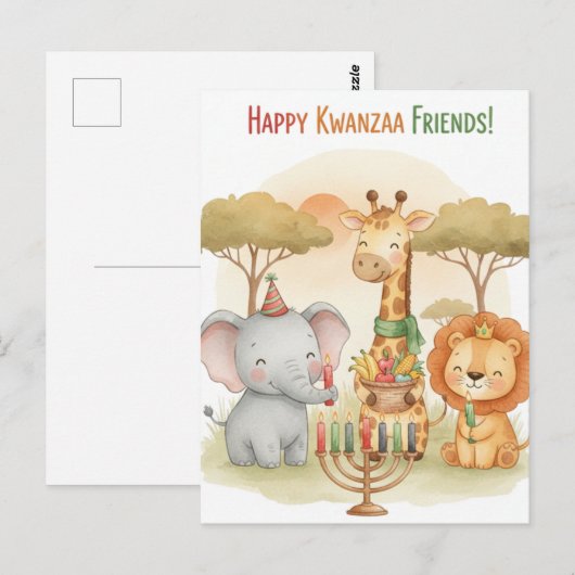 Happy Kwanzaa Kinara Postcard ポストカード (正面/裏面)