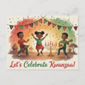 Happy Kwanzaa Kinara Postcard ポストカード (正面)