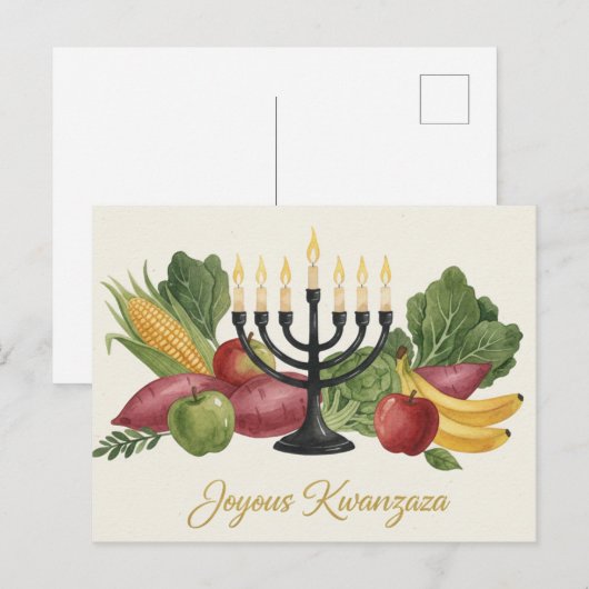 Happy Kwanzaa Kinara Postcard ポストカード (正面/裏面)