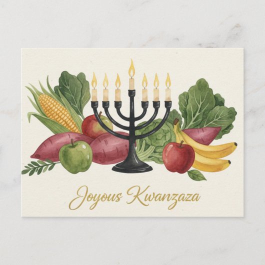 Happy Kwanzaa Kinara Postcard ポストカード (正面)