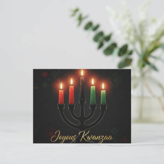 Happy Kwanzaa Kinara Postcard ポストカード (スタンド正面)