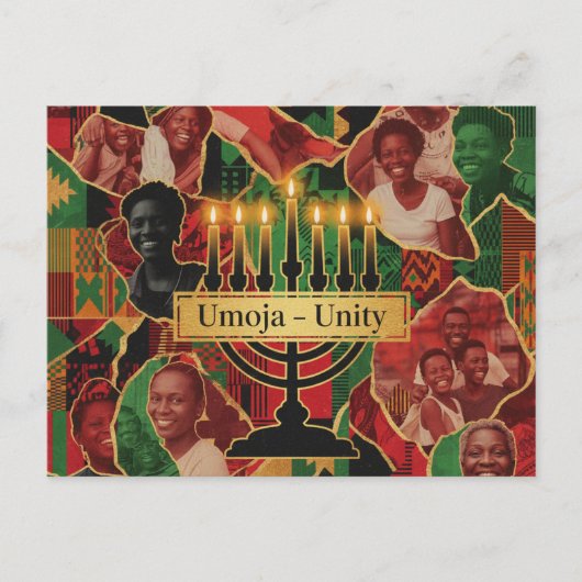Happy Kwanzaa Kinara Postcard ポストカード (正面)