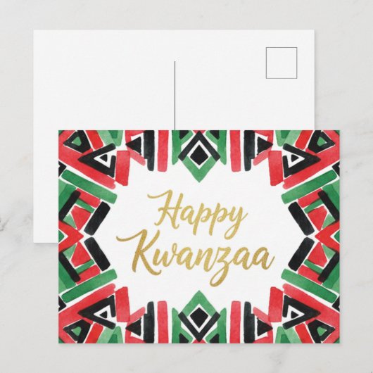 Happy Kwanzaa Kinara Postcard ポストカード (正面/裏面)