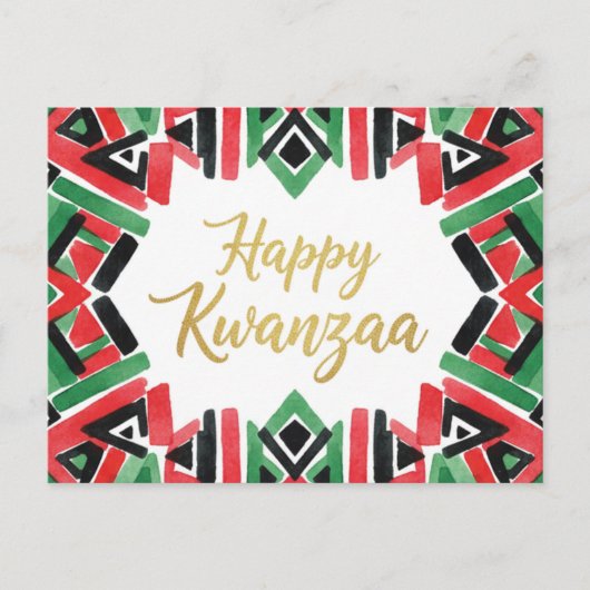 Happy Kwanzaa Kinara Postcard ポストカード (正面)