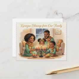 Happy Kwanzaa Kinara Postcard ポストカード