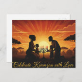 Happy Kwanzaa Kinara Postcard ポストカード (正面/裏面)
