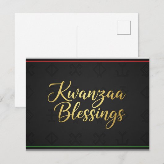 Happy Kwanzaa Kinara Postcard ポストカード (正面/裏面)